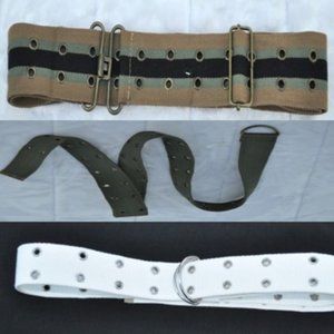 Three Belt for $10 Military Style Canvas, Acrylic Fully Adjustable Heavy Duty